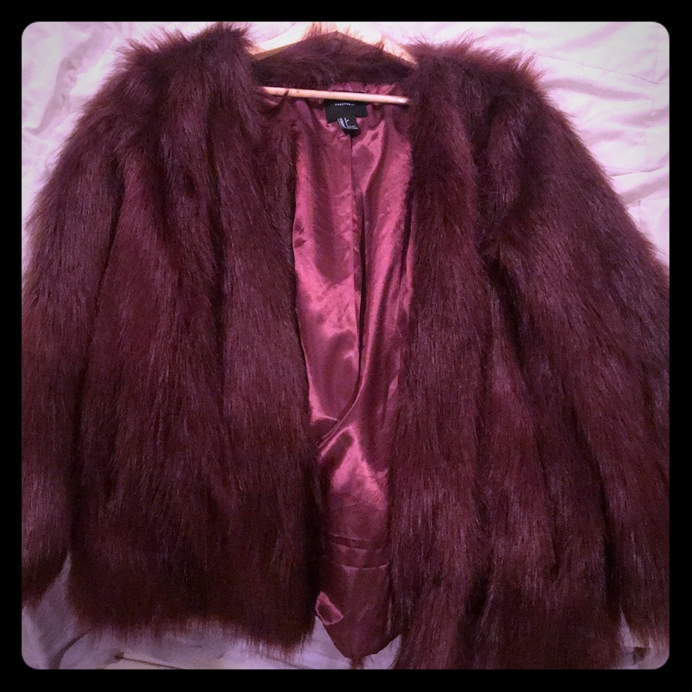 Burgundy Fur Coat